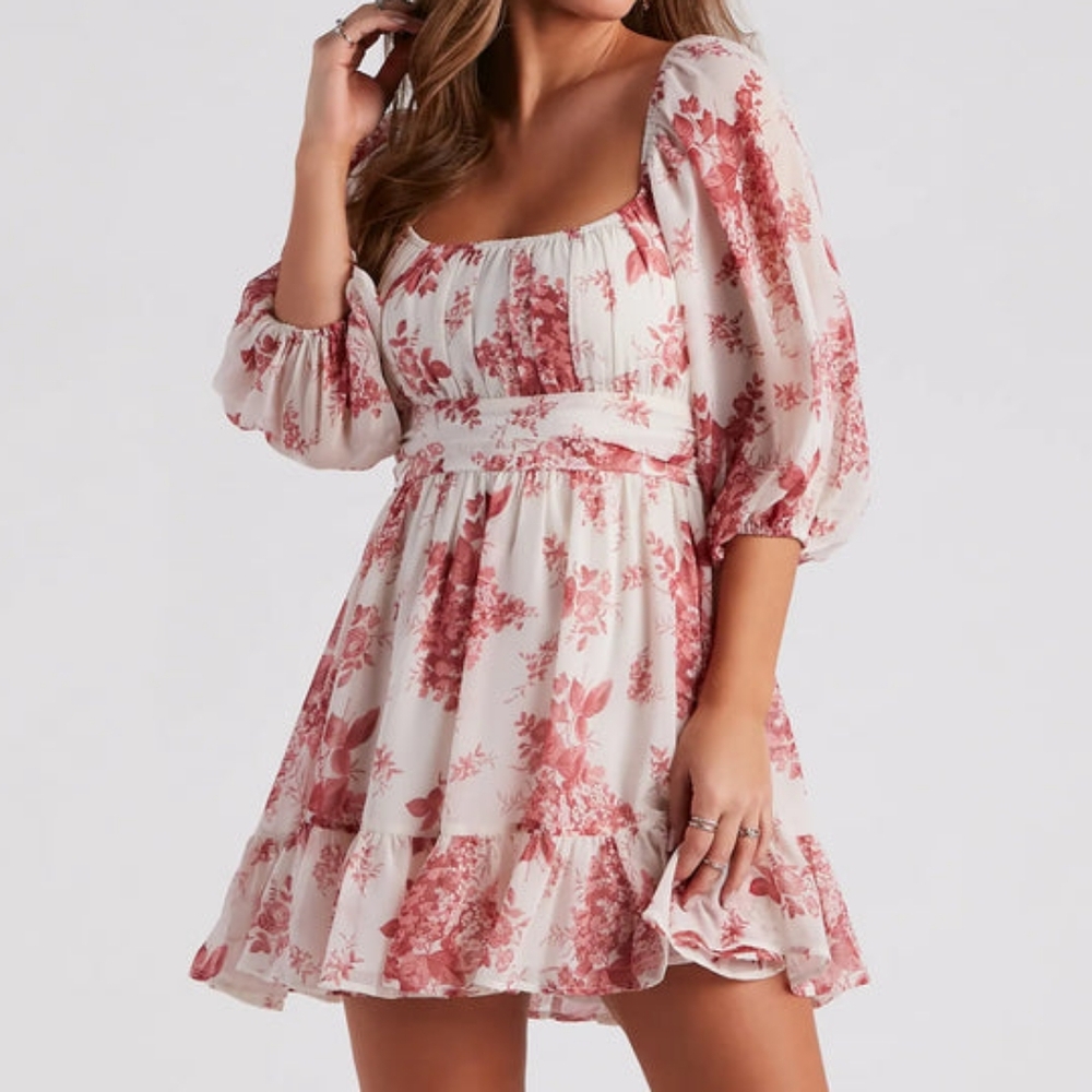 White & Pink Summer Dress